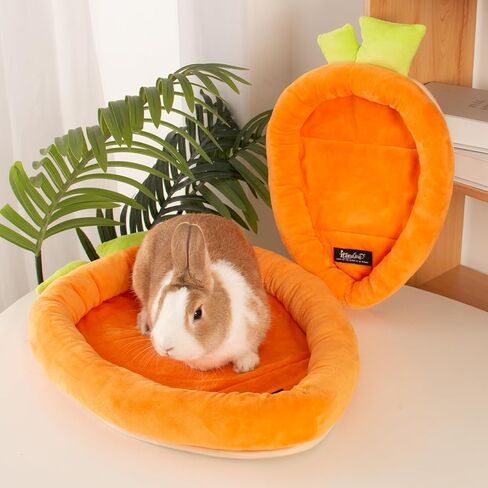 Rabbit Bed,Thick&Soft Bunny Bed with Removable Cushion,Machine Washable and Cozy Rabbit Plush House,Warm Small Animal Sleeping Beds(Green Banana Shape-L) in Kuwait