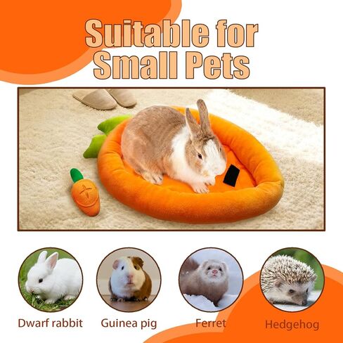 Rabbit Bed,Thick&Soft Bunny Bed with Removable Cushion,Machine Washable and Cozy Rabbit Plush House,Warm Small Animal Sleeping Beds(Green Banana Shape-L) in Kuwait