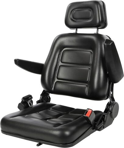 Universal Forklift Seat, Lawn Mower Seat, Tractor Seat, 5000H Lab Tested Ergonomic Design & High-Density Foam, Pre-Assembled All-Day Comfort for fit Toyota Forklift Aftermarket, Tractor, Skid Loader in Kuwait