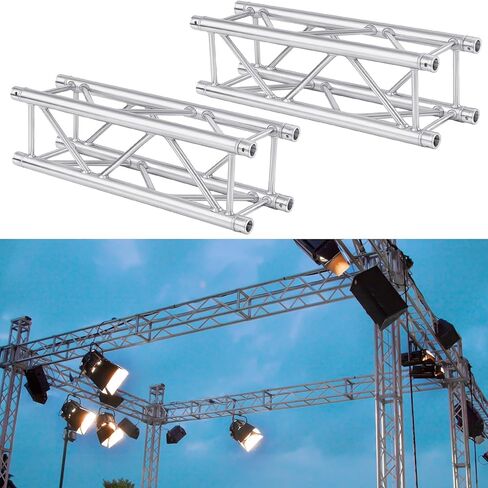 Tandefio 2 Pack 1.5 Meter 4.92 ft Square 12" x 12" Box Truss Aluminum Lighting Stage Truss Silver Trussing Segment Lite Box Spigot Truss with Hardware, 500 Pounds Load Capacity in Saudi Arabia