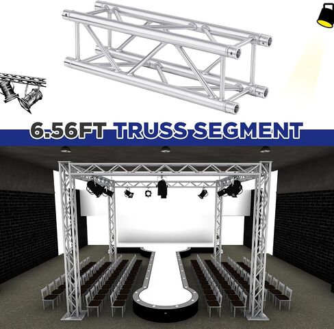 Tandefio 2 Pack 1.5 Meter 4.92 ft Square 12" x 12" Box Truss Aluminum Lighting Stage Truss Silver Trussing Segment Lite Box Spigot Truss with Hardware, 500 Pounds Load Capacity in Saudi Arabia