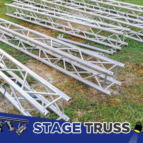 Tandefio 2 Pack 1.5 Meter 4.92 ft Square 12" x 12" Box Truss Aluminum Lighting Stage Truss Silver Trussing Segment Lite Box Spigot Truss with Hardware, 500 Pounds Load Capacity in Saudi Arabia