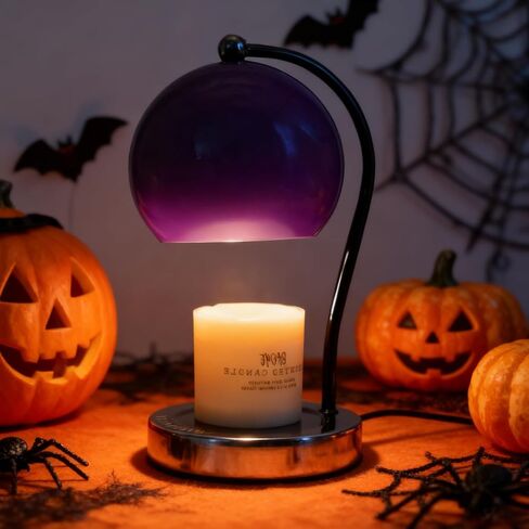 Candle Lamp Warmer, Wide Base Scented Candle Warmer with Timer and Dimmer, Adjustable Candle Melting Lattern, Home Decor Table Lamp (Silver) in Kuwait