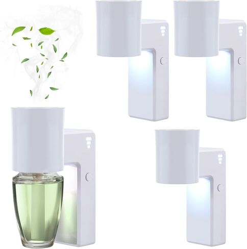 2 PCS Wall Fragrance Plug in with Night Light Compatible with Bath and Body Works Wallflowers Plug, with 3-Speed Adjustable Fragrance Diffuser Plug, Essential Oil Diffuser for Room,Toilet, Etc, Black in Saudi Arabia