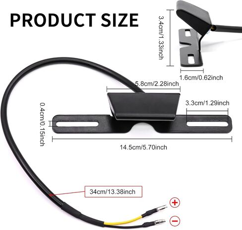 jose2015 Motorcycle License Plate Bracket Aluminum License Plate Light Bracket Motorcycle License Plate Mount Universal for Motorcycle Black 1PCS in Kuwait