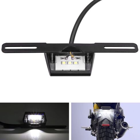 jose2015 Motorcycle License Plate Bracket Aluminum License Plate Light Bracket Motorcycle License Plate Mount Universal for Motorcycle Black 1PCS in Kuwait