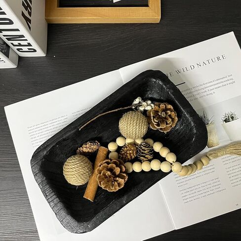 ديكور وعاء العجين الخشبي ، وعاء خشبي عتيق ديكور منزلي منحوتة لمركز طاولة الطعام ، غرفة المعيشة ، ديكور المطبخ in Kuwait