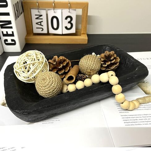 ديكور وعاء العجين الخشبي ، وعاء خشبي عتيق ديكور منزلي منحوتة لمركز طاولة الطعام ، غرفة المعيشة ، ديكور المطبخ in Kuwait