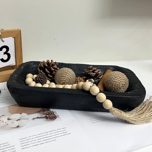 ديكور وعاء العجين الخشبي ، وعاء خشبي عتيق ديكور منزلي منحوتة لمركز طاولة الطعام ، غرفة المعيشة ، ديكور المطبخ in Kuwait