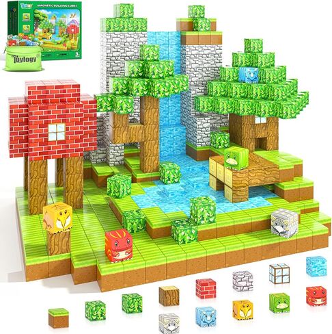 168PCS Dinosaur Toys Magnetic Blocks-Build Mine Magnet World Building Outdoor Sensory Toys for Kids 3-5, STEM Jurassic Kid Games for Toddler Gifts for Boys and Girls Ages 3 4 5 6 7 8 in Kuwait