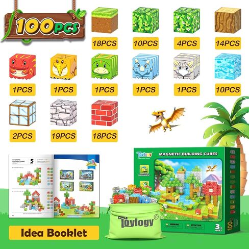 168PCS Dinosaur Toys Magnetic Blocks-Build Mine Magnet World Building Outdoor Sensory Toys for Kids 3-5, STEM Jurassic Kid Games for Toddler Gifts for Boys and Girls Ages 3 4 5 6 7 8 in Kuwait