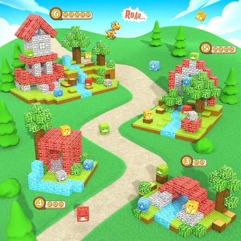 168PCS Dinosaur Toys Magnetic Blocks-Build Mine Magnet World Building Outdoor Sensory Toys for Kids 3-5, STEM Jurassic Kid Games for Toddler Gifts for Boys and Girls Ages 3 4 5 6 7 8 in Kuwait