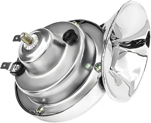 2PCS 300DB Super Loud Train Horns, 12V Waterproof Air Electric Snail Horn Replacement Kit, Universal Durable Raging Sound Air Horns for Car, Motorcycle, Truck, Marine Boat (Silver) in Kuwait