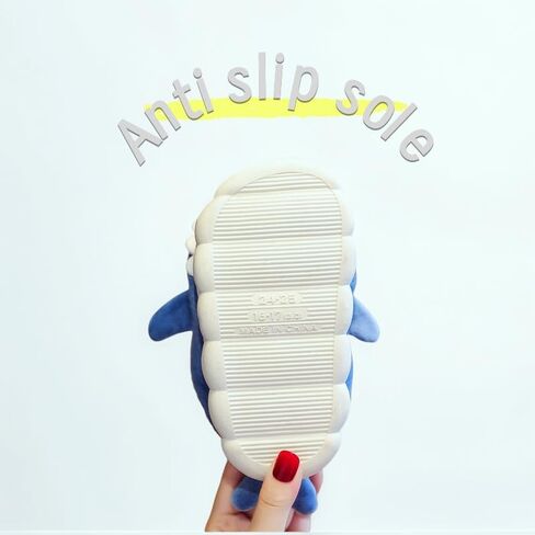 Little Boys Girls Shark Stuffed Slippers,Home Shoes Warm Slipper for Kids, Bedroom Cute Warm Winter Slipper for Childrens.(Little Kid:1~2 or Ages:5~7) in Saudi Arabia