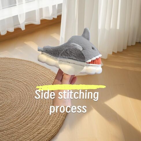 Little Boys Girls Shark Stuffed Slippers,Home Shoes Warm Slipper for Kids, Bedroom Cute Warm Winter Slipper for Childrens.(Little Kid:1~2 or Ages:5~7) in Saudi Arabia