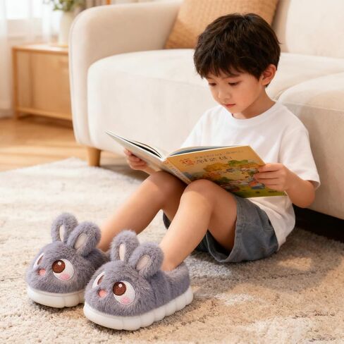 Little Boys Girls Shark Stuffed Slippers,Home Shoes Warm Slipper for Kids, Bedroom Cute Warm Winter Slipper for Childrens.(Little Kid:1~2 or Ages:5~7) in Saudi Arabia
