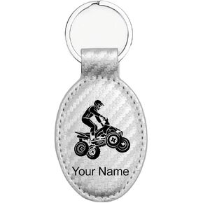 LaserGram Oval Keychain, Quad, Personalized Engraving Included (Rustic with Gold) in Kuwait