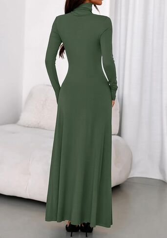 BTFBM Womens Dresses Fall 2025 Long Sleeve Turtle Neck Trendy Long Tight Knit Maxi Dress Wedding Guest Party Casual in Saudi Arabia