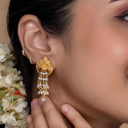 Tarinika Victorian Polish Ulka Nakshatra CZ أقراط - أقراط هندية للنساء - مثالية للمناسبات العرقية | حلق هندي تقليدي | ضمان سنة واحدة* in Saudi Arabia
