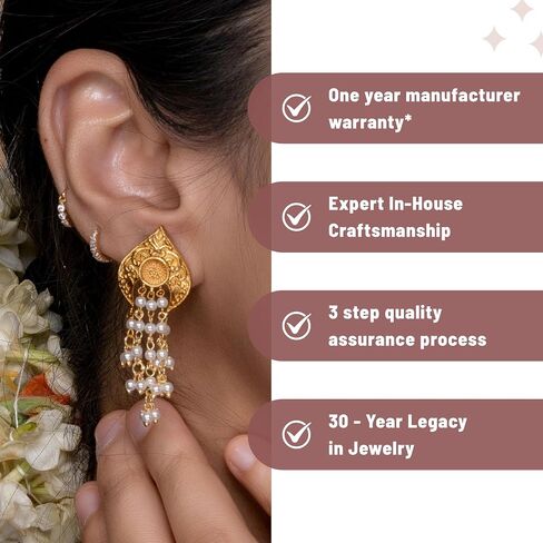 Tarinika Victorian Polish Ulka Nakshatra CZ أقراط - أقراط هندية للنساء - مثالية للمناسبات العرقية | حلق هندي تقليدي | ضمان سنة واحدة* in Saudi Arabia