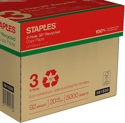 Staples 122531 8.5 بوصة × × 11 بوصة نسخة نسخة 20 رطلا. 92 السطوع 500/ream (221192) in Saudi Arabia