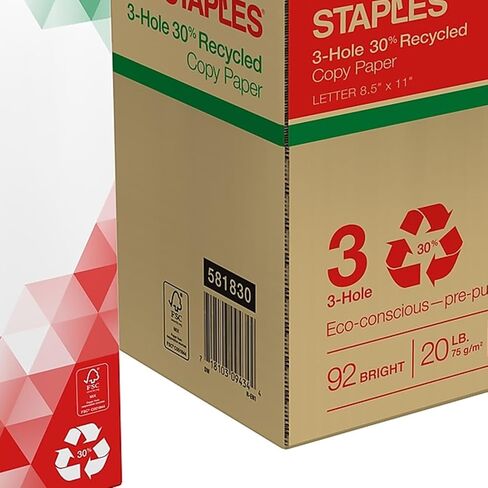 Staples 122531 8.5 بوصة × × 11 بوصة نسخة نسخة 20 رطلا. 92 السطوع 500/ream (221192) in Saudi Arabia