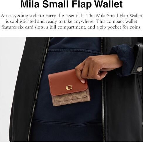 Coach Women's Mila Small Flap Accessory-Travel Wallet, B4/Black, One Size in Saudi Arabia