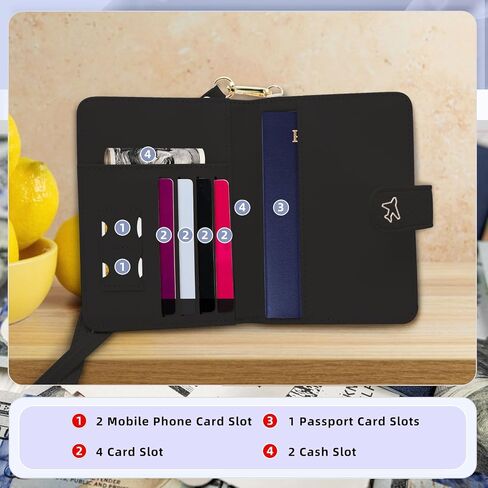Passport Holder for Men Women, PU Leather Passport Wallet with Neck Strap, Travel RFID Blocking Card Cover Case (Pink) in Kuwait
