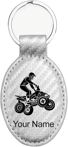 LaserGram Oval Keychain, Quad, Personalized Engraving Included (Rustic with Gold) in Kuwait