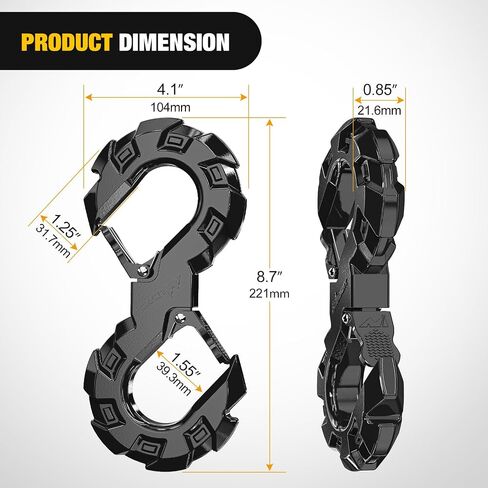 Nilight S-Shape Shackle, Quick Release Tow Hook for Winch Cable Ropes, 33,000 lbs Heavy Duty for Off-Road Recovery, Towing Extension, Tree Saver, Winch Shackle, Forged Steel, Orange in Saudi Arabia