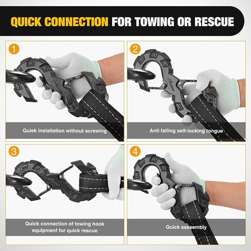 Nilight S-Shape Shackle, Quick Release Tow Hook for Winch Cable Ropes, 33,000 lbs Heavy Duty for Off-Road Recovery, Towing Extension, Tree Saver, Winch Shackle, Forged Steel, Orange in Saudi Arabia