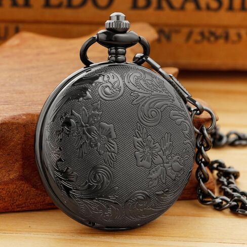 Silvery Smooth Shield Round Case Quartz Pocket Watch ，Roman Numeral White Dial Quartz Movement Pocket Watches with Belt Clip Chain-Silvery in Saudi Arabia