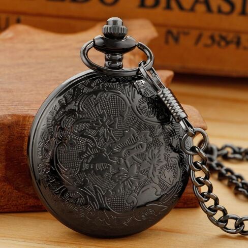 Silvery Smooth Shield Round Case Quartz Pocket Watch ，Roman Numeral White Dial Quartz Movement Pocket Watches with Belt Clip Chain-Silvery in Saudi Arabia