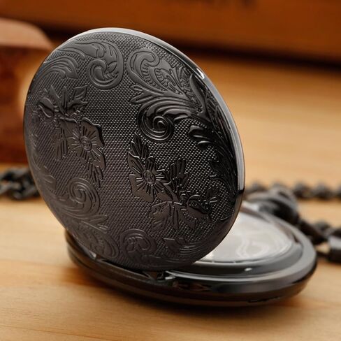 Silvery Smooth Shield Round Case Quartz Pocket Watch ，Roman Numeral White Dial Quartz Movement Pocket Watches with Belt Clip Chain-Silvery in Saudi Arabia