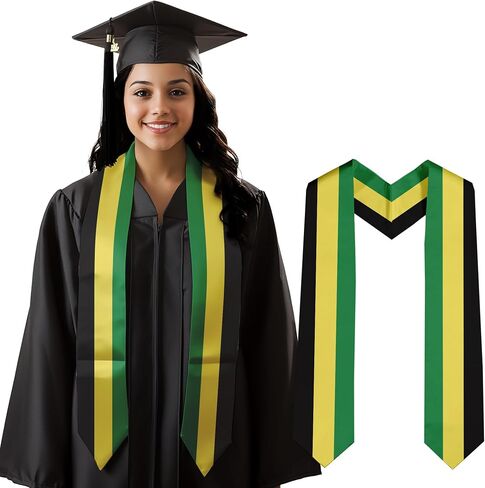 Uganda Flag Graduation Sash Satin Scarf 72" Stole for Abroad Student International Study Class in Kuwait