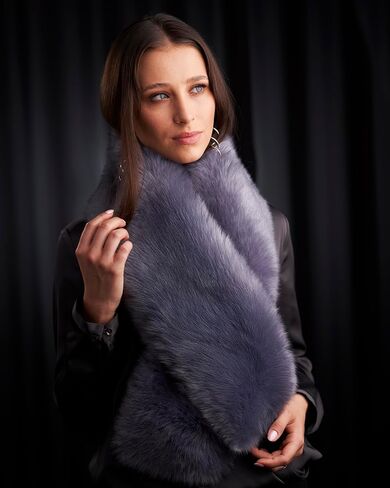 Futrzane Siberian Scarf - Ladies Faux Fur Scarfs Wraps - Elegant Collar for Coat in Kuwait