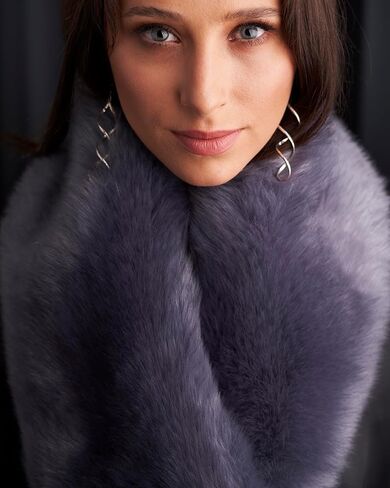 Futrzane Siberian Scarf - Ladies Faux Fur Scarfs Wraps - Elegant Collar for Coat in Kuwait