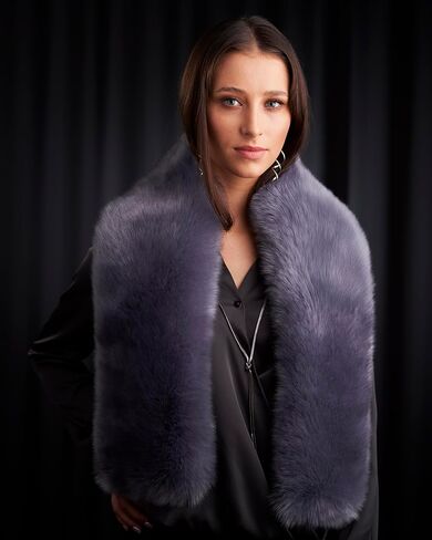 Futrzane Siberian Scarf - Ladies Faux Fur Scarfs Wraps - Elegant Collar for Coat in Kuwait