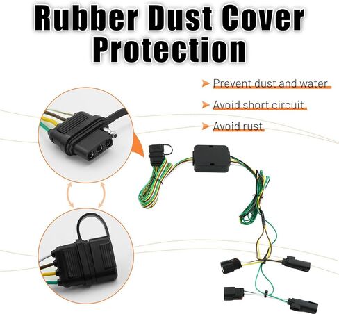 56225 Trailer Wiring Harness, 4-Pin Vehicle-Side Trailer Connector, Fits Select N-i-s-sa-n Fr-ontier, Path-Finder, X-Terra, Su-zuki E-quator, Black in Saudi Arabia