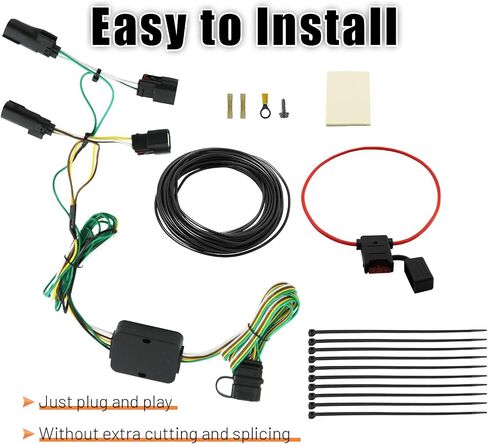 56225 Trailer Wiring Harness, 4-Pin Vehicle-Side Trailer Connector, Fits Select N-i-s-sa-n Fr-ontier, Path-Finder, X-Terra, Su-zuki E-quator, Black in Saudi Arabia