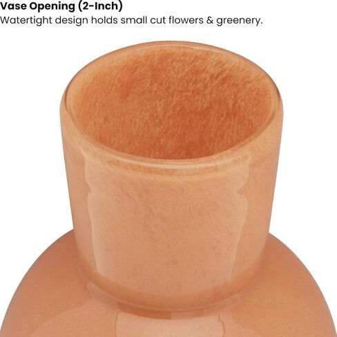 Torre & Tagus 4" Mouth Blown Art Glass Vase for Flowers - Opaque White Small Table Vase & Handmade Small White Accent for Modern Home Decor, Neutral Bud Vases as Decorative Shelf Decor or Wedding in Saudi Arabia