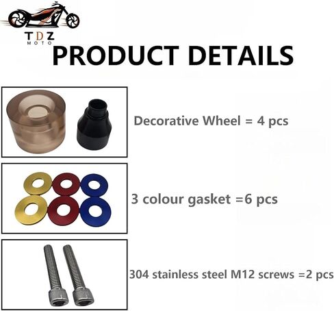 TDZ Motorcycle Decorative Wheel Install on 1-1/4" Engine Saddlebag Guard for Harley & Any Other Brand 1.25" Crash bar, Violet Wheel in Saudi Arabia