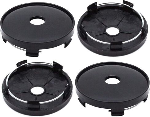 63mm Wheel Rim Hub Center Covers Center Caps Replacement 60mm Lug to Lug (Black) - 4Pcs in Saudi Arabia
