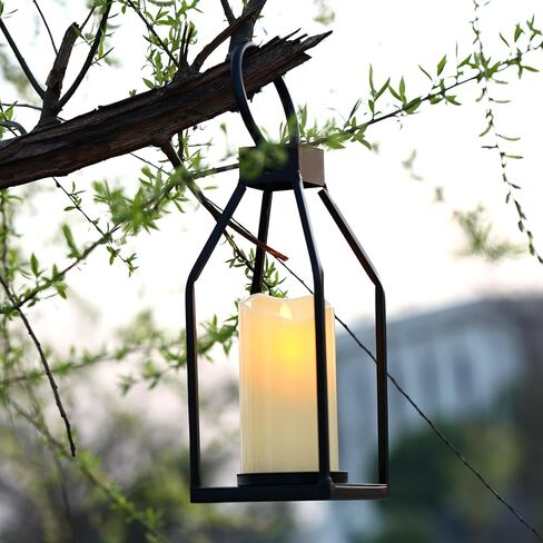 PHOSPHOR Lanterns Decorative Indoor for Fireplace Decor Black Metal Candle Lantern for Porch Decor Candle Centerpieces for Dining Table in Kuwait