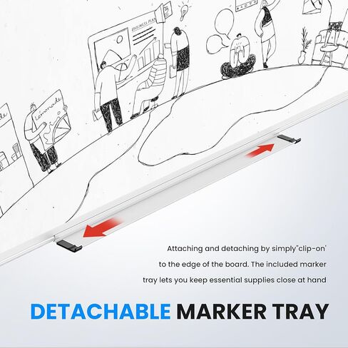 Simple Deluxe Magnetic Dry Erase Board 36" x 24" Whiteboard, 1 Dry Eraser & 2 Multicolor Markers & 4 Magnetic Pins, Sliver Reinforced Aluminum Frame for Home, School, Office in Kuwait