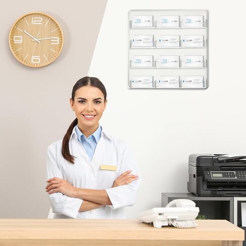 Lincia 2 Pieces Acrylic Business Card Holder Wall Mount Clear Sticker Display Rack Multiple Clear Acrylic Card Organizer Sticker Display Stand Pre Drilled Index Storage in Kuwait