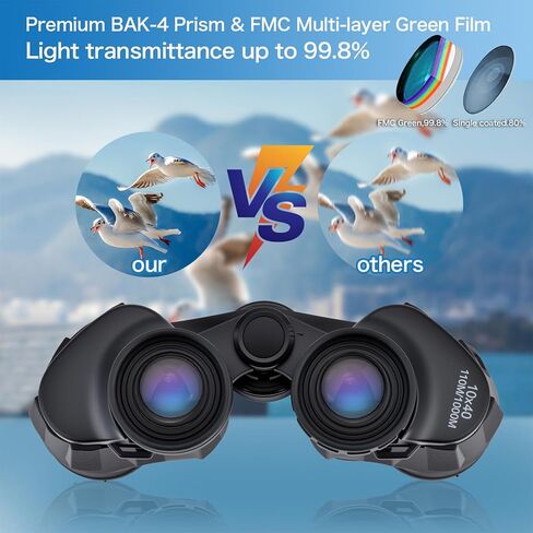 10x40 مناظير HD Professional للبالغين والأطفال ، مجهر إثبات الصدمة مع عدسة BAK4 FMC ، مناظير كبيرة مقاومة للماء مثالية لمشاهدة الطيور ، والرياضة ، والصيد ، والهدايا in Kuwait