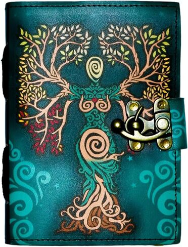 Sun & Moon Vintage Leather Journal for Men & Women 200 Pages of Deckle Deckle Edge Vintage Paper ، Pleantage Sketchbook ، Drawing Journal ، Printed Leather Journal ، Great Gift (7 × 5 Inch) in Saudi Arabia