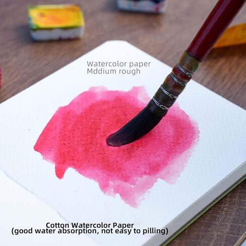 Semleart Watercolor Journal - Compact & Portable ، حزمة 2 ، 3.93 × 3.93 "30 صفحة لكل منهما ، مضغوط بارد ، 140 رطل/300 جم - مثالي للرسم والرسم المائي أثناء التنقل (البرتقالي) in Kuwait