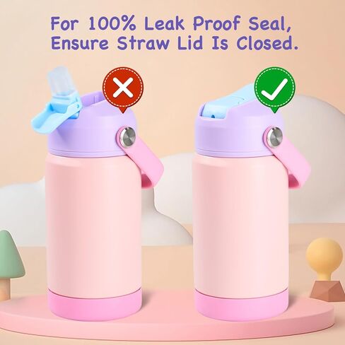 زجاجة مياه معزولة للأطفال سعة 12 أونصة، كوب للأطفال الصغار مقاوم للتسرب مع أغطية بماصة، زجاجات مياه للأطفال للأولاد والبنات في المدارس، زجاجة معزولة بالفراغ من الفولاذ المقاوم للصدأ للأطفال، خالية من مادة BPA، أزرق محيطي in Kuwait